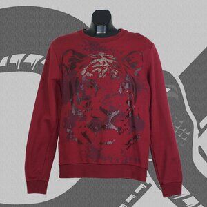 Versace Jeans Crewneck Sweatshirt Authentic Tiger Graphic Men's Medium Red